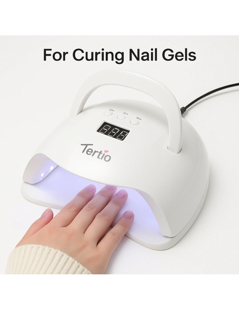 Lámpara LED/UV para Uñas 96W T-A8 – Pantalla Digital , Temporizador 10s/30s/60s/99s, Asa Plegable, para Gel UV y Semipermanente