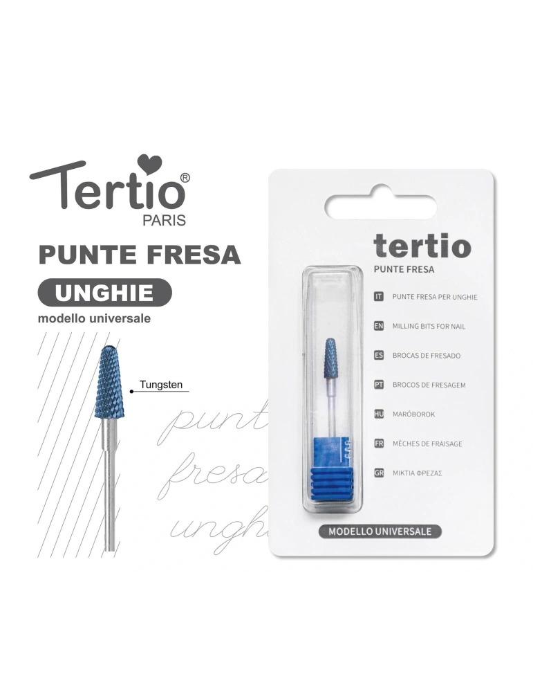 Tertio Punta Fresa de Tungsteno para Uñas – Modelo Universal