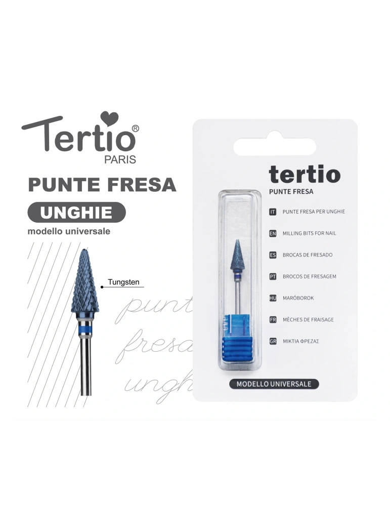 Tertio Punta Fresa de Tungsteno Cónica Fina – Modelo Universal