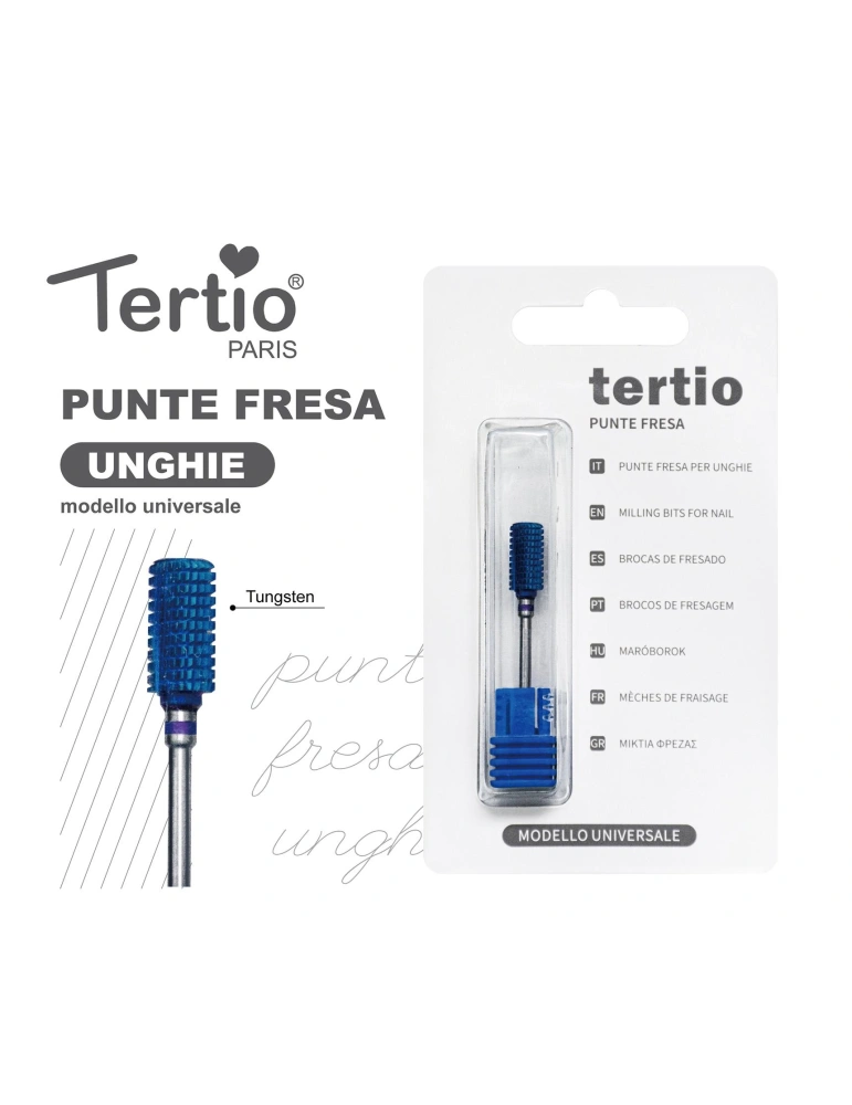 Tertio Punta Fresa de Tungsteno para Uñas – Modelo Universal