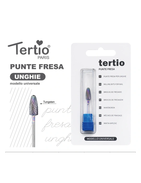 Tertio Punta Fresa de Tungsteno para Uñas – Modelo Universal