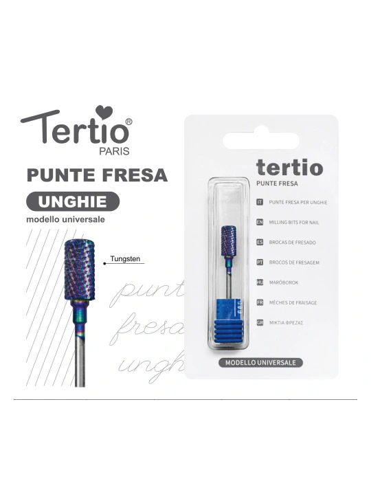 Tertio Punta Fresa de Tungsteno para Uñas – Modelo Universal