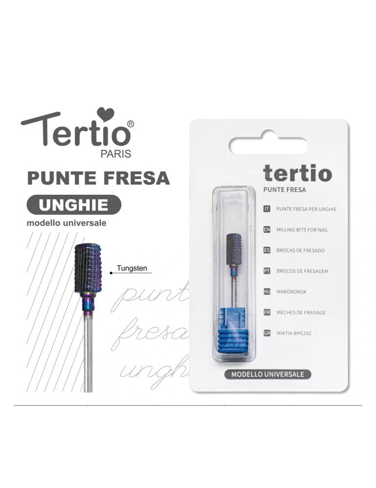 Tertio Punta Fresa de Tungsteno para Uñas – Modelo Universal