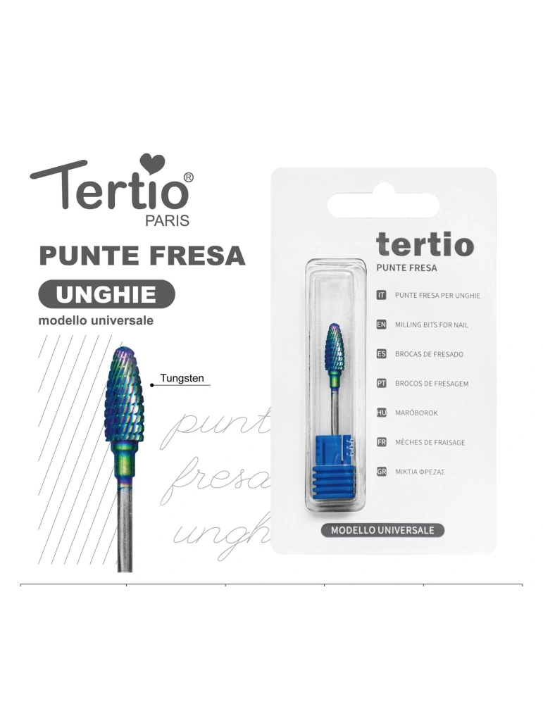 Tertio Punta Fresa de Tungsteno para Uñas – Modelo Universal