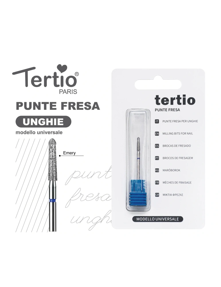 Tertio Punta Fresa Cilíndrica Redondeada de Diamante – Modelo Universal