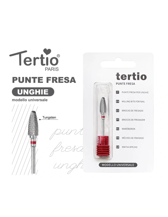 Tertio Punta Fresa Barril Roja de Tungsteno – Modelo Universal