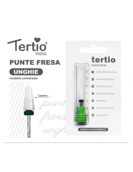 Tertio Punta Fresa Cónica Verde de Cerámica – Modelo Universal