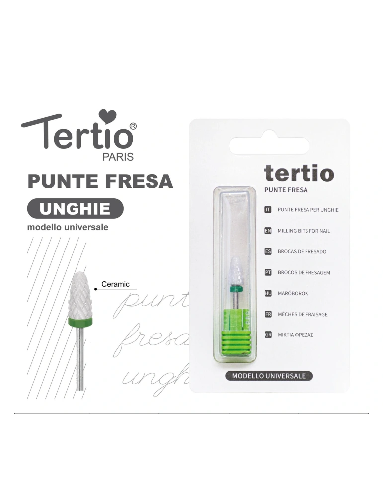 Tertio Punta Fresa Llama Verde de Cerámica – Modelo Universal