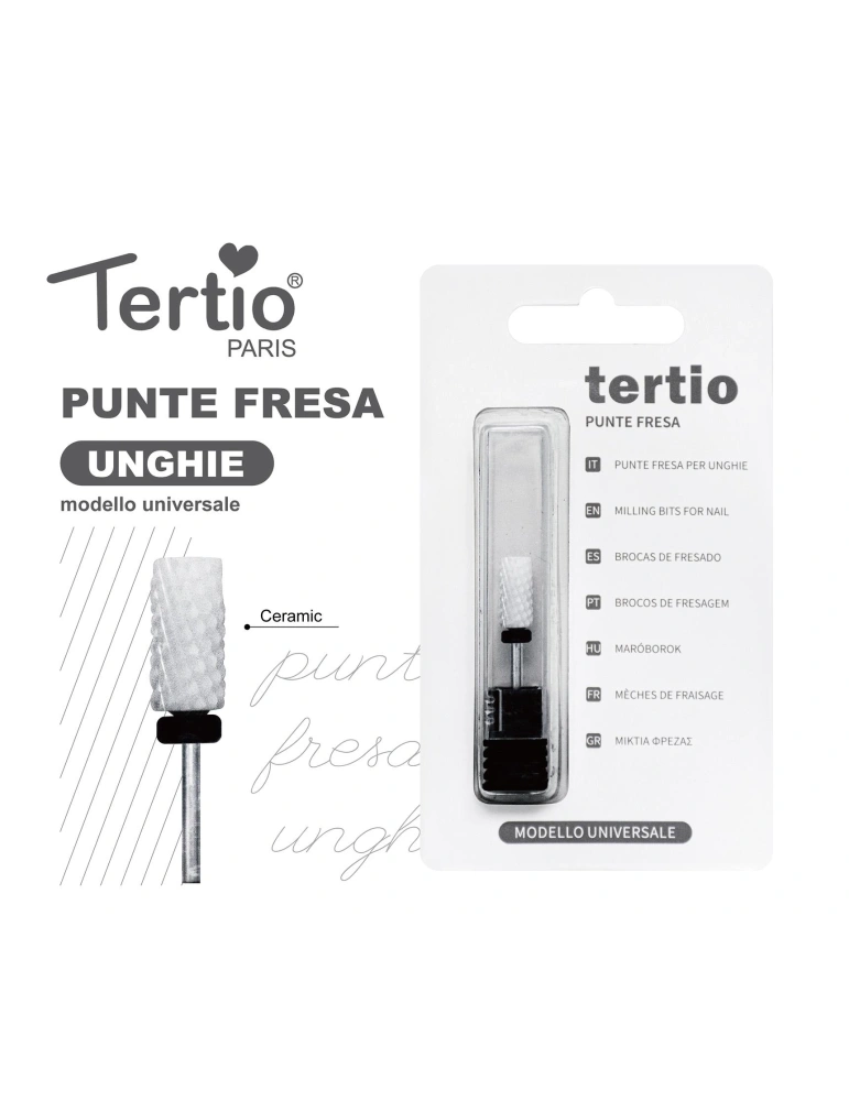 Tertio Punta Fresa Barril Recto Negra de Cerámica – Modelo Universal