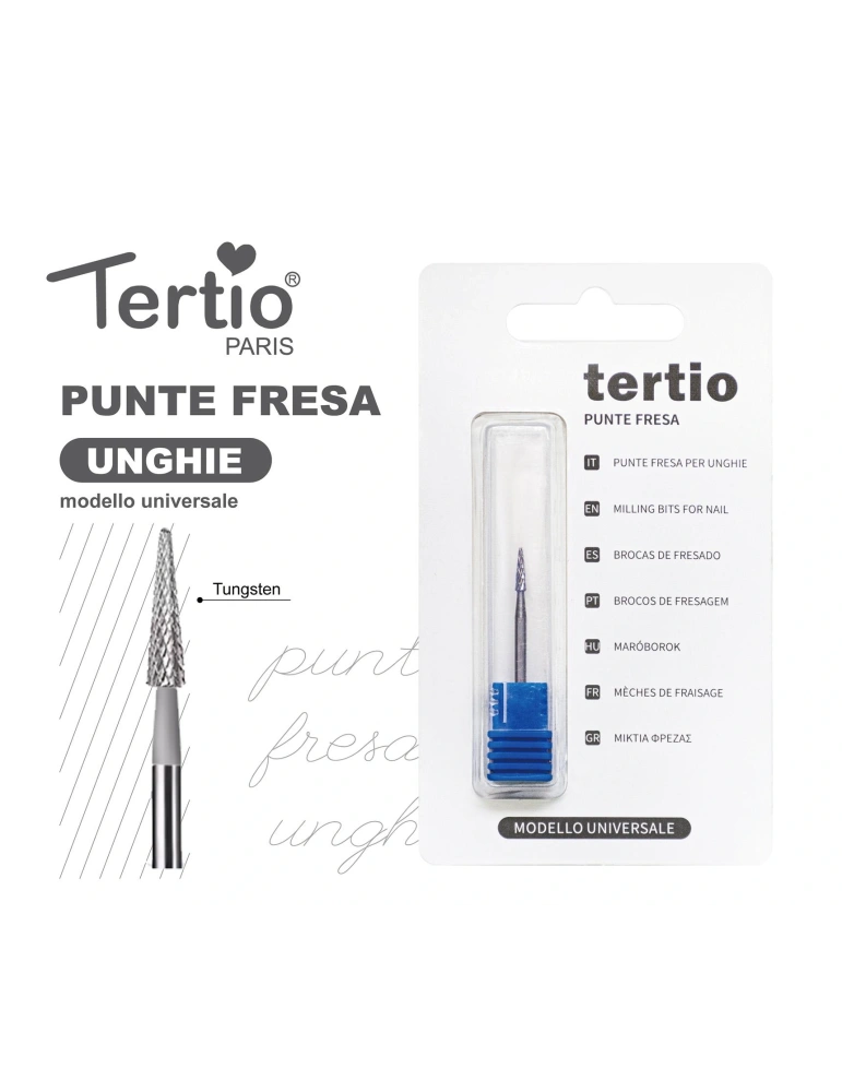 Tertio Punta Fresa Cónica Azul de Tungsteno – Modelo Universal