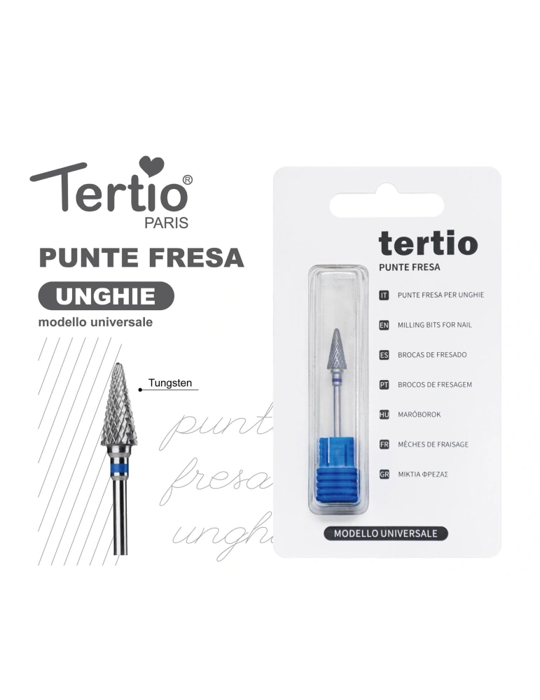 Tertio Punta Fresa Llama Azul de Tungsteno – Modelo Universal