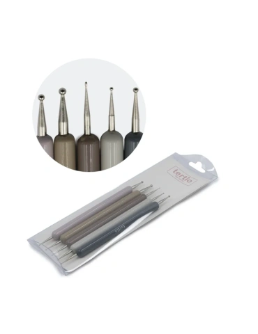 Set de Punteros Metálicos para Decoración de Uñas 5PCS  – Tertio