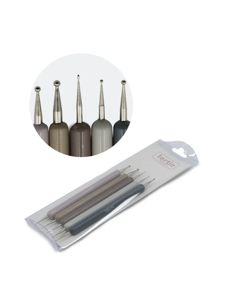 Set de Punteros Metálicos para Decoración de Uñas 5PCS  – Tertio