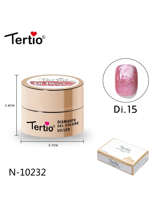 Gel Diamante Color Di.15 – Gel Semipermanente UV/LED con Efecto Diamante Brillante