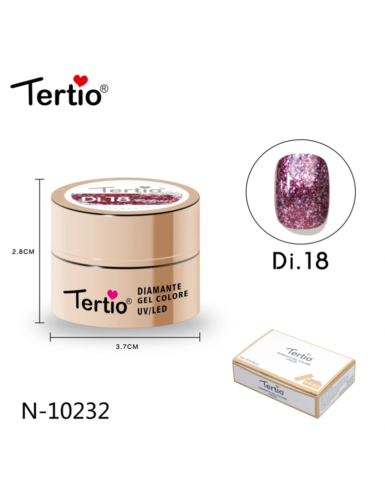 Gel Diamante Color Di.18 – Gel Semipermanente UV/LED con Efecto Diamante Brillante