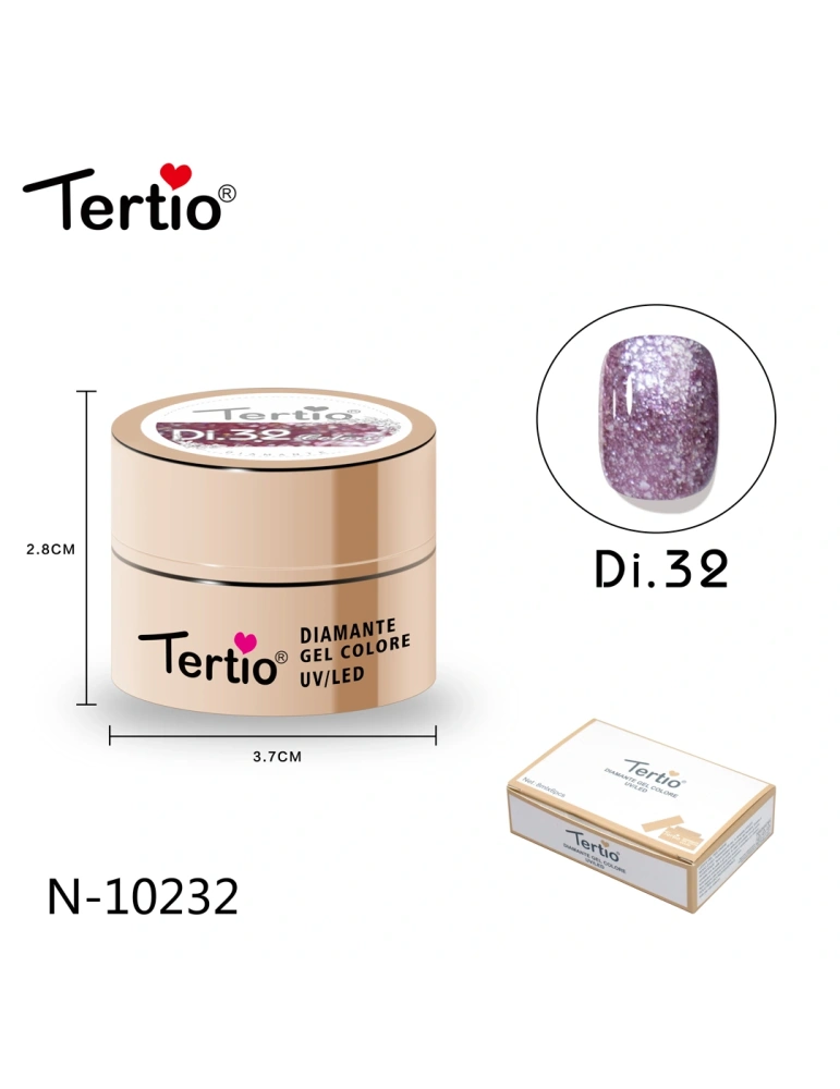 Gel Diamante Color Di.32 – Gel Semipermanente UV/LED con Efecto Diamante Brillante