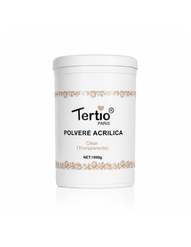 Polvo Acrílico Transparente Tertio Paris 1 kg – Clear para Construcción de Uñas