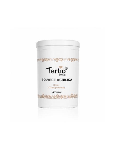 Polvo Acrílico Transparente Tertio Paris 1 kg – Clear para Construcción de Uñas
